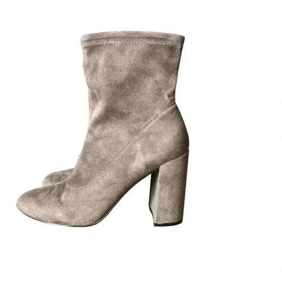BCBGeneration Lilianna Ankle Sock Bootie Taupe Stretch Suede Womens Size 7.5 - Picture 3 of 6